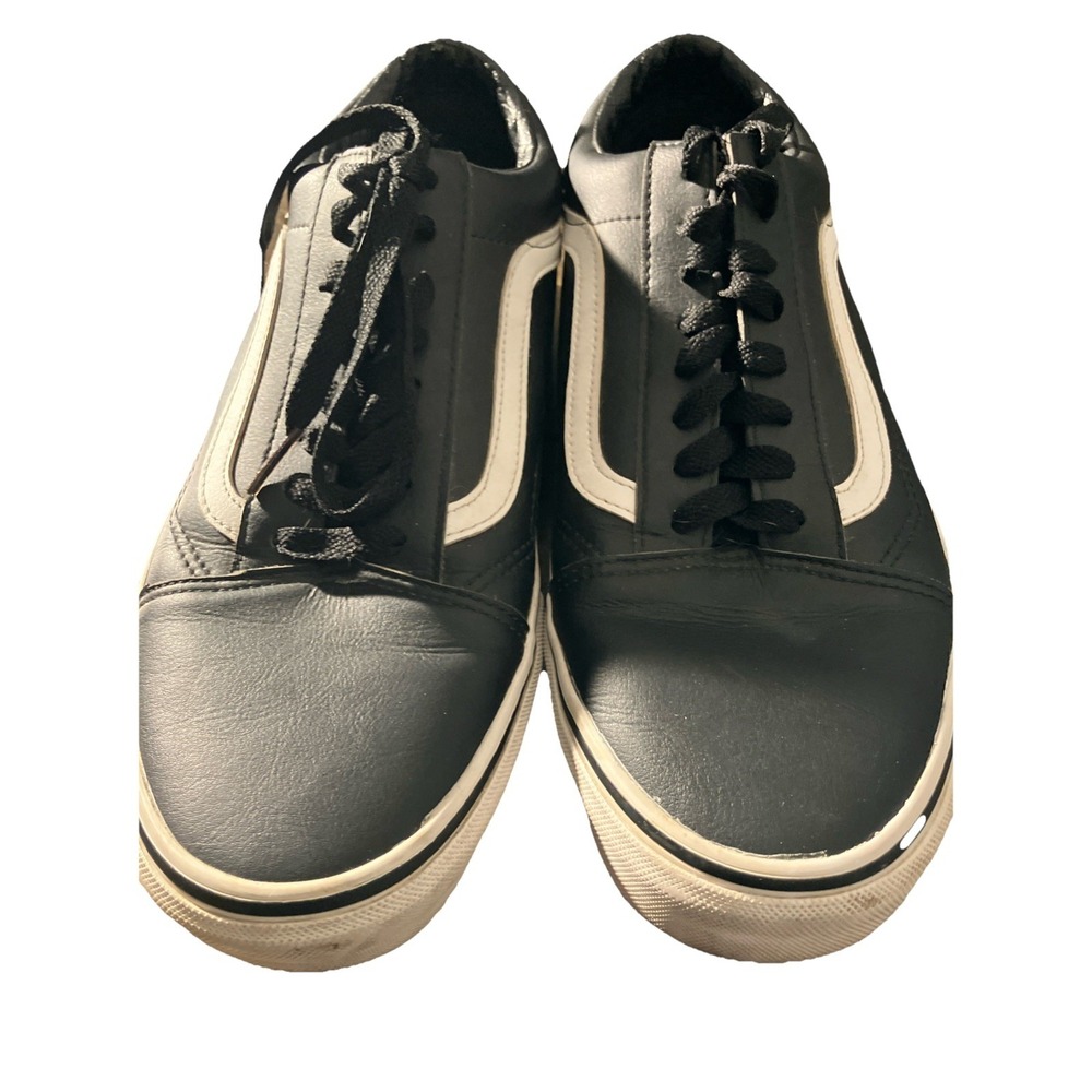LEATHER Vans Men's 10 (or women's 12) Old skool Black Trainers